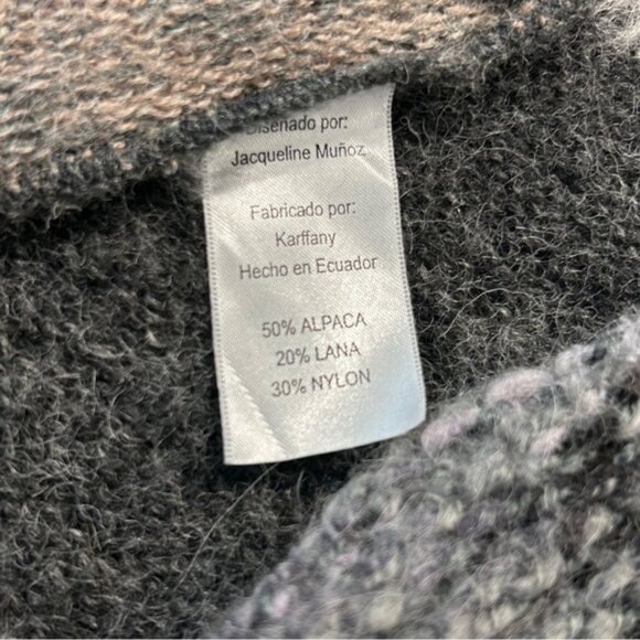 Vintage Boho Alpaca Patchwork Knit Long Vest - Picture 11 of 12